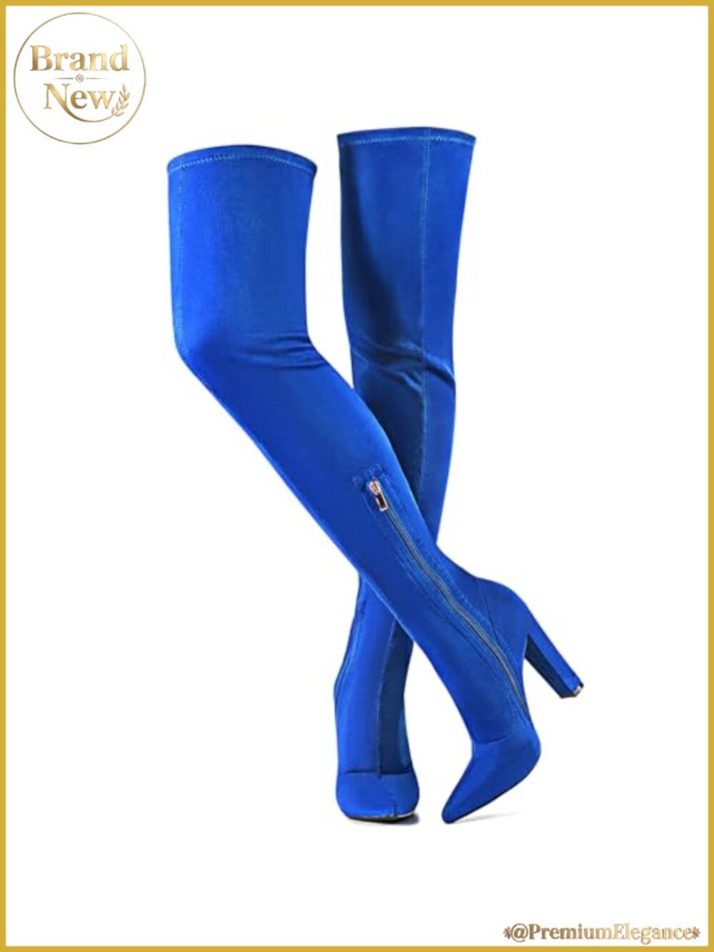Women's Thigh High Boots Stretch Suede Over The Knee Chunky Heel